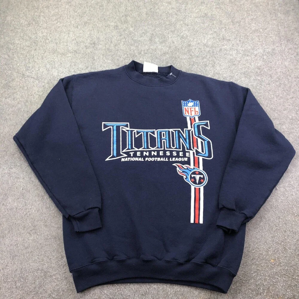 Vintage Tennessee Titans Sweatshirt Mens XL Blue NFL Football Logo Athletic 90s